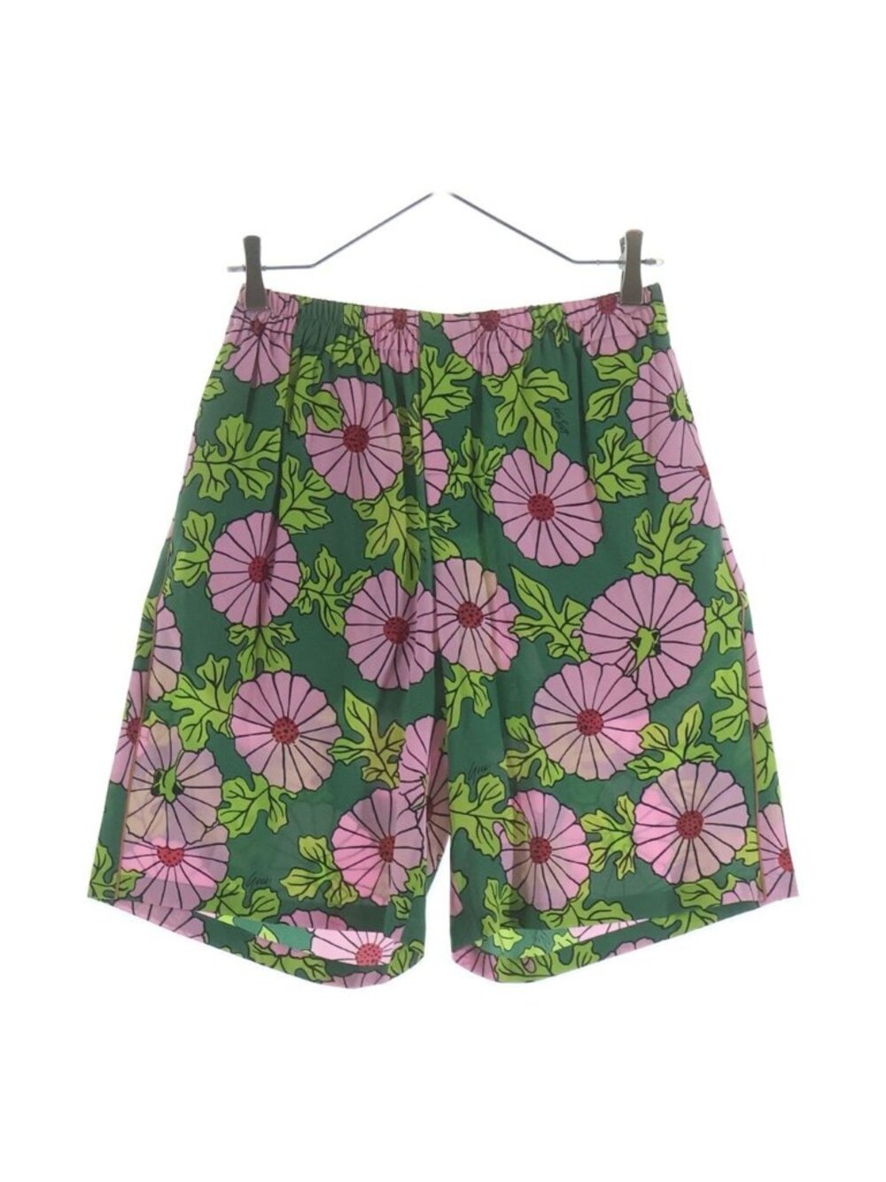 Gucci Ken Scott Floral Silk Short Zagak Flo Lal Total Pattern Shorts Green Pink